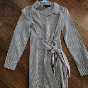 Forever 21 Navy and White Striped Blouse